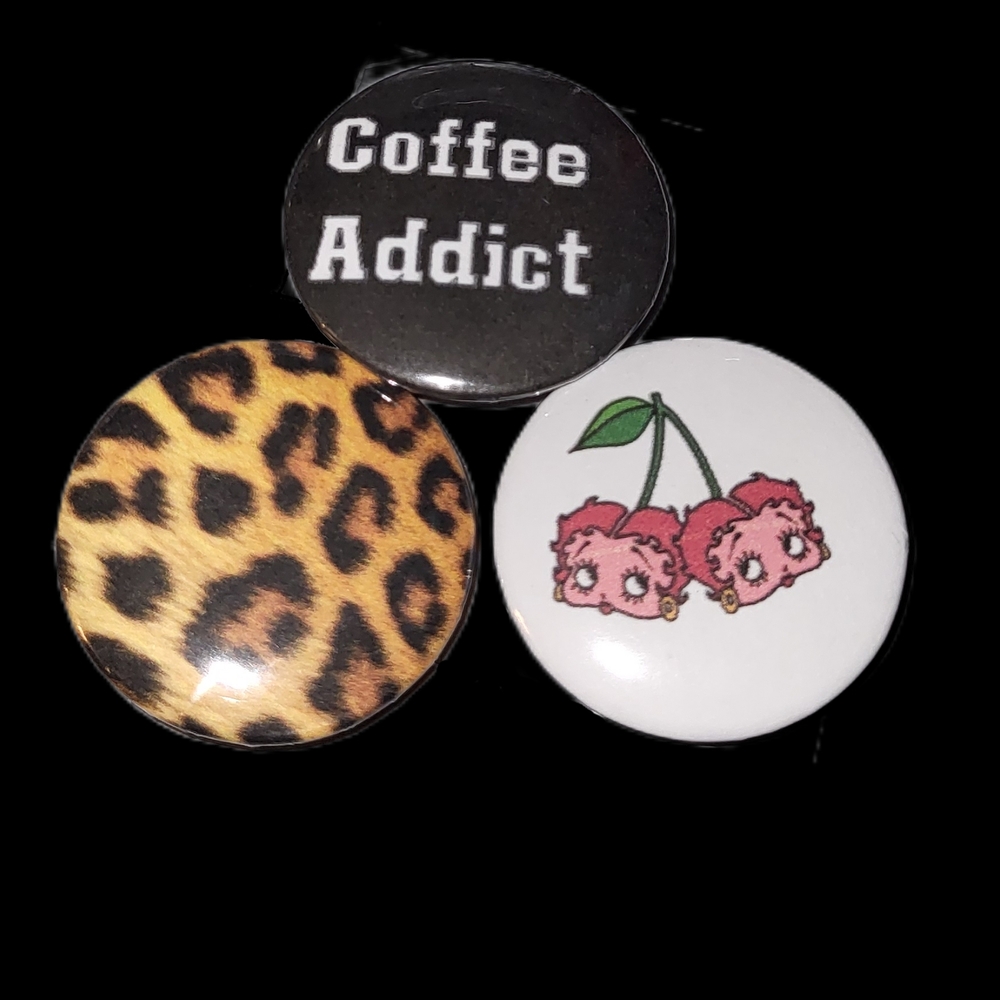 Set Of 3 HANDMADE Coffee Addict Pin Set